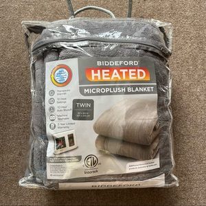 Biddeford Gray Twin Heated Blanket